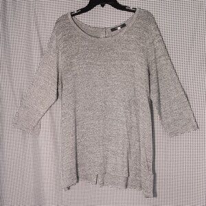 COIN 1804 Gray Button-Back Tunic Fall Sweater Top 2X